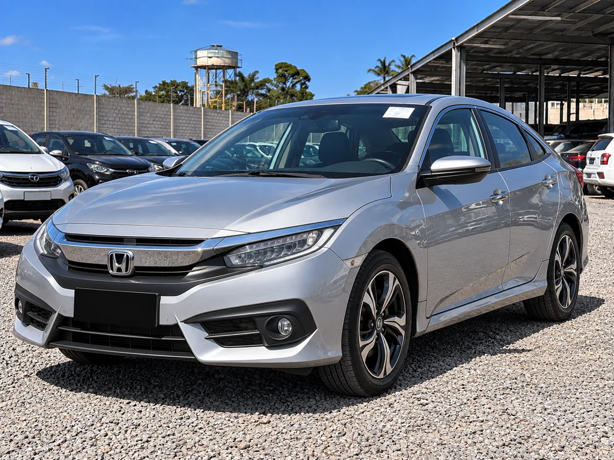 Honda Civic EXL prata em pátio de leilão